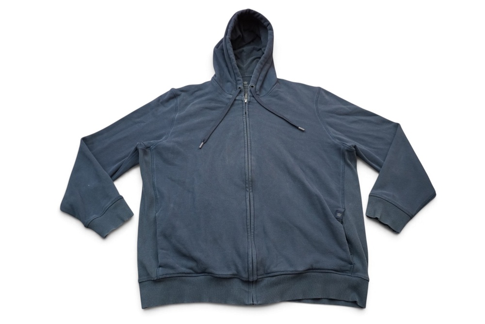 Mack Weldon Hoodie Mens 2XL Blue Full Zip Fleece Tagless Logo Pockets Sweatshirt